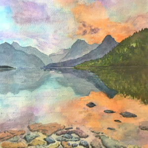 Painting for WaterMedia 2024, A national juried show hosted by Montana Watercolor Society at Dana Gallery