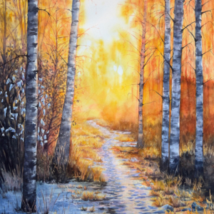 Painting for WaterMedia 2024, A national juried show hosted by Montana Watercolor Society at Dana Gallery