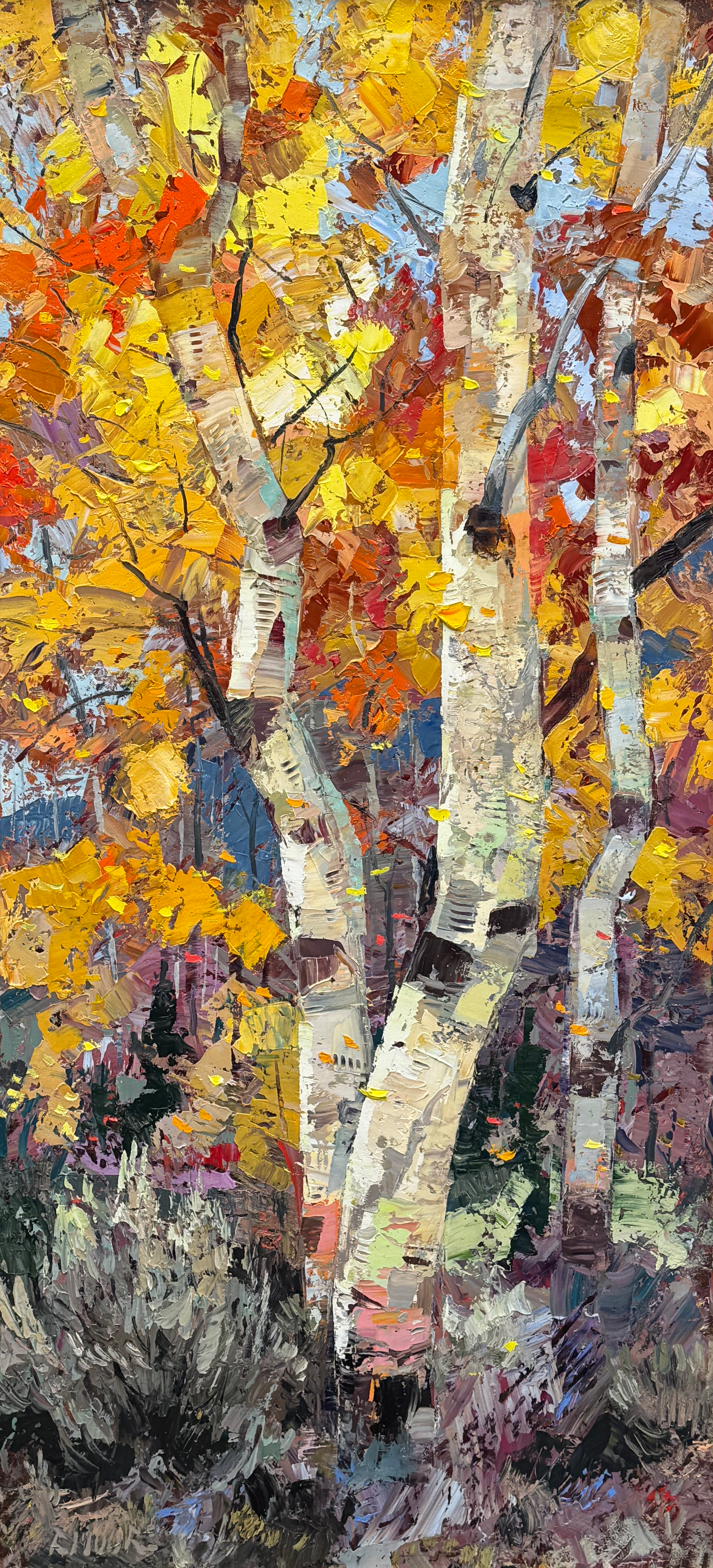 SOLD Autumn Sun Painting by Robert Moore, Dana Gallery Artist