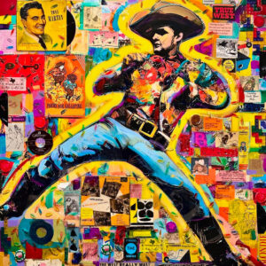 Mixed media collage by Buck, Contemporary Artist at Dana Gallery in Missoula Montana