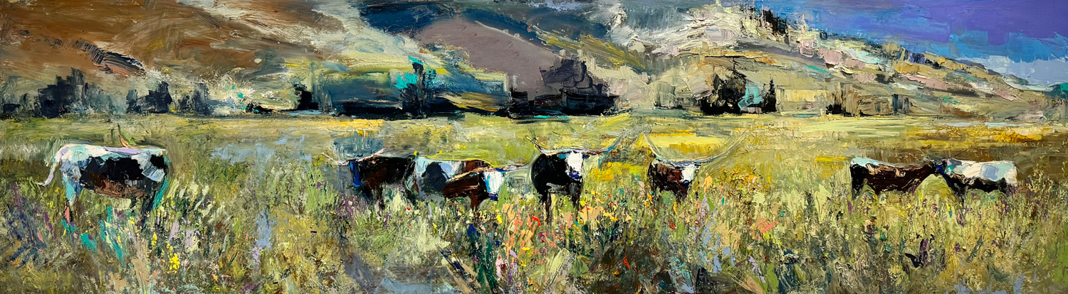 "Old Friends," original oil painting by Kira Fercho at Dana Gallery Missoula, Montana